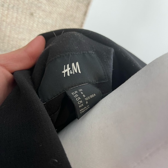 H&M Black Oversized Textured Blazer 8 - Picture 7 of 10
